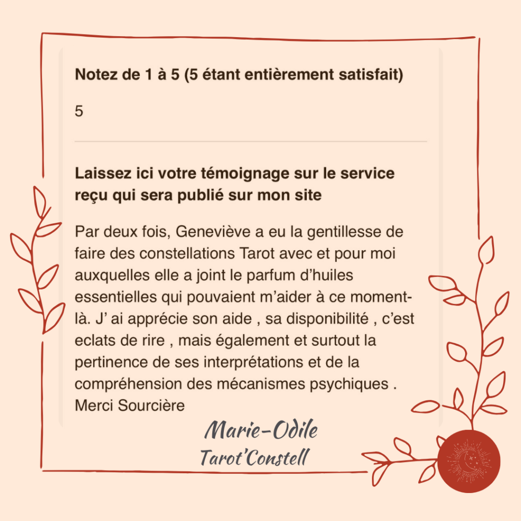 Temoignage de Marie-Odile pour une Tarot'Constell